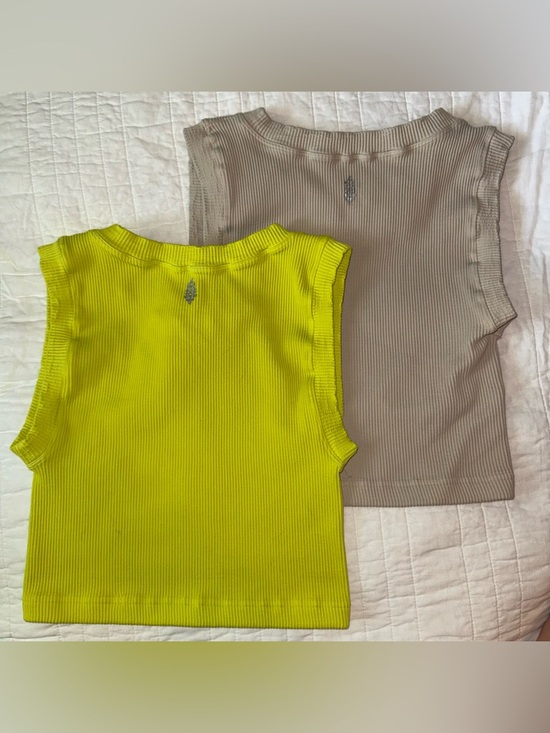 FP Movement by Free People Tops - 2 NWOT Free People Happiness Runs Muscle Tanks -Green & Cream